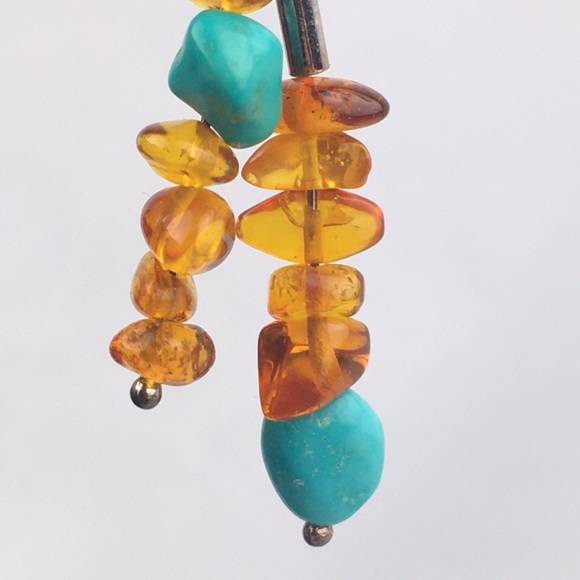 Jay King Amber & Turquoise Gemstone Bracelet & Earrings - Picture 6 of 12